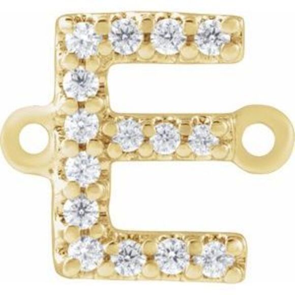Kazi Luxury 14K Yellow .06 CTW Natural Diamond Initial E Link